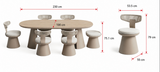 Calla 6 Seat Dining Set Grey (Stone Top)