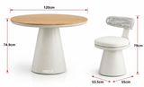 Calla 4 Seat Dining Set Grey (Wood Top)