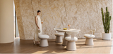 Calla 4 Seat Dining Set Grey (Stone Top)