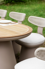 Calla 6 Seat Dining Set Grey (Wood Top)