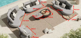 Calla 8 Seat Conversation Sofa Set Black