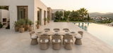Calla 8 Seat Dining Set Grey (Stone Top)