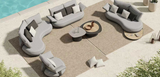 Calla 8 Seat Conversation Sofa Set Black