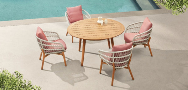 Vasca 4 Seat Dining Set ( Without Umbrella Hole )