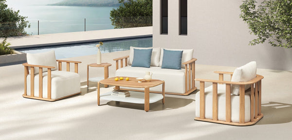 Pallisad 4 Seat Conversation Sofa Set w/ Side Table