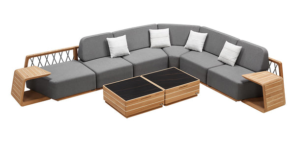 Armonia Large L-Shape Sofa Set Grey