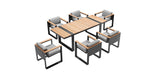 Cambusa 6 Seat Dining Set Black