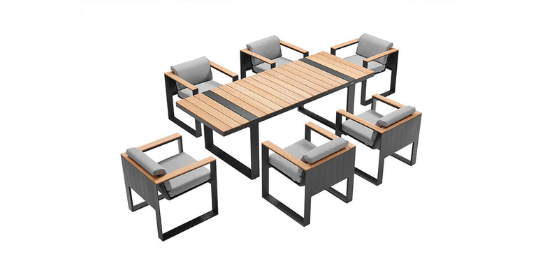 Cambusa 6 Seat Dining Set Black