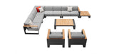 Cambusa Corner Sofa Lounge Set 6 Black