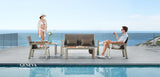 Geneva 4 Seat Conversation Sofa Set (W/Storage Coffee Table & Side Table) Grey