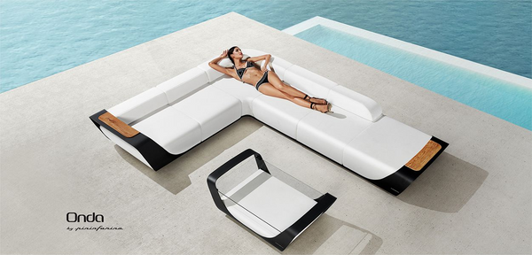 Onda L-Shape Sofa Set Low Back White