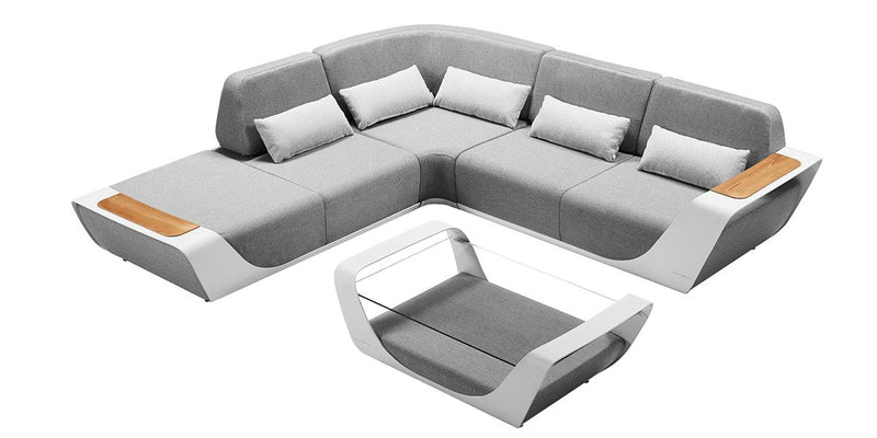 Onda L-Shape Sofa Set High Back Grey