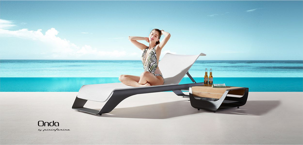 Onda Sun Lounger & Table Grey