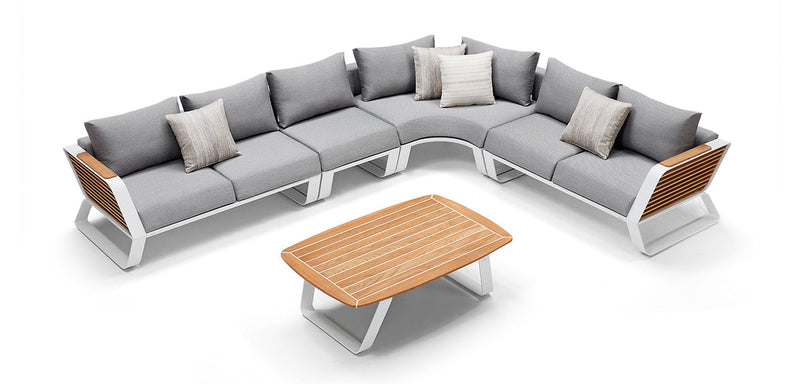 Wing 7 Seat L-Shape Sofa Set (Table Top with Yacht Glue)