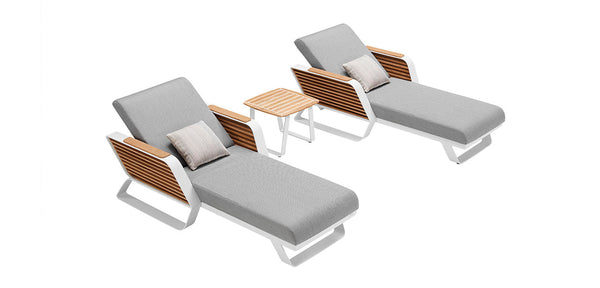 Wing Sun Lounger Set (2 loungers & 1 side Table)